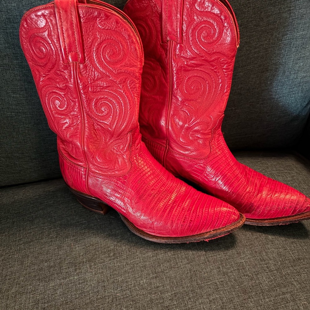 Tony Lama Red Western Cowboy Boots - women